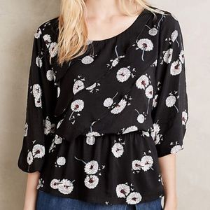 Anthropologie Deletta Wish Bloom Dandelion top, S